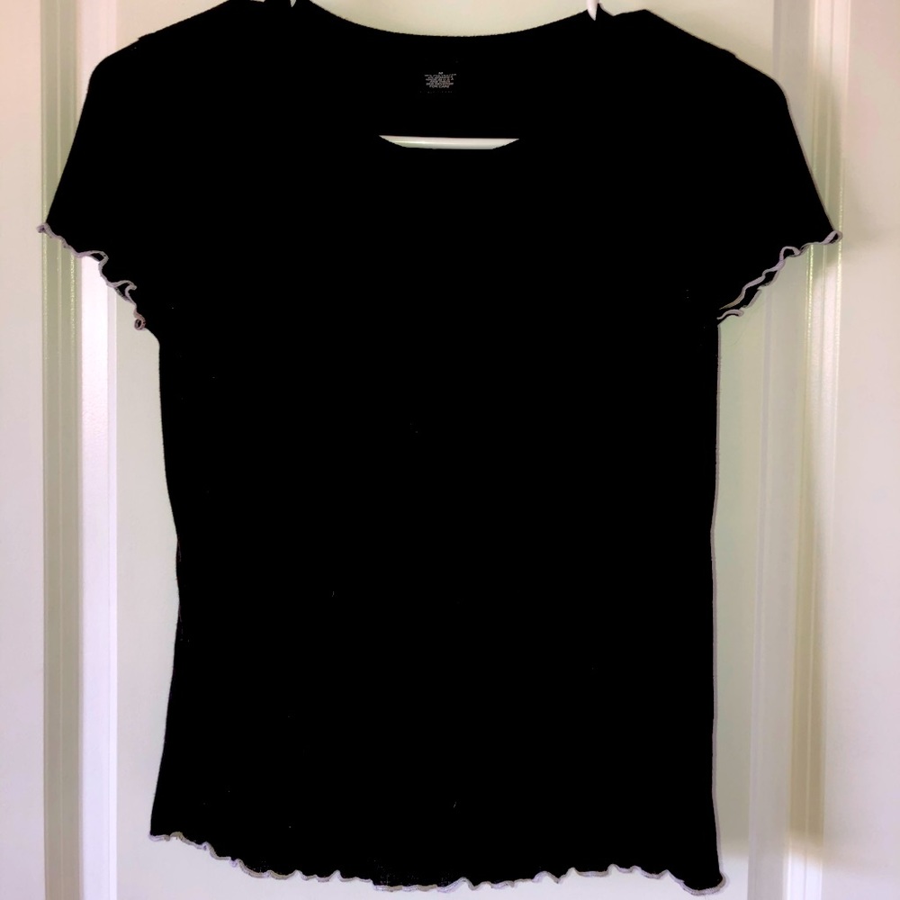 Rue 21 Black Ruffle T